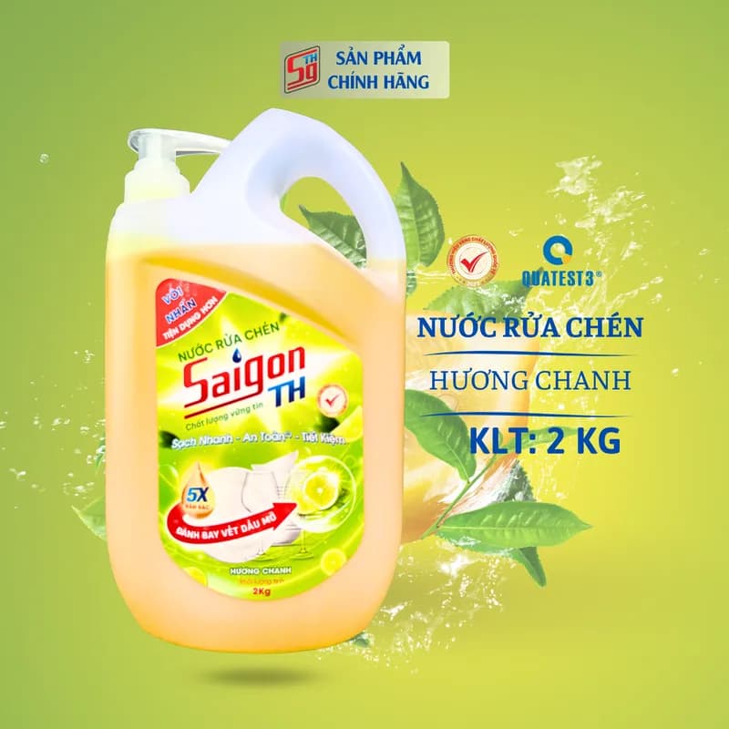 Nước rửa chén Saigon TH 2kg hương Chanh thumbnail 4