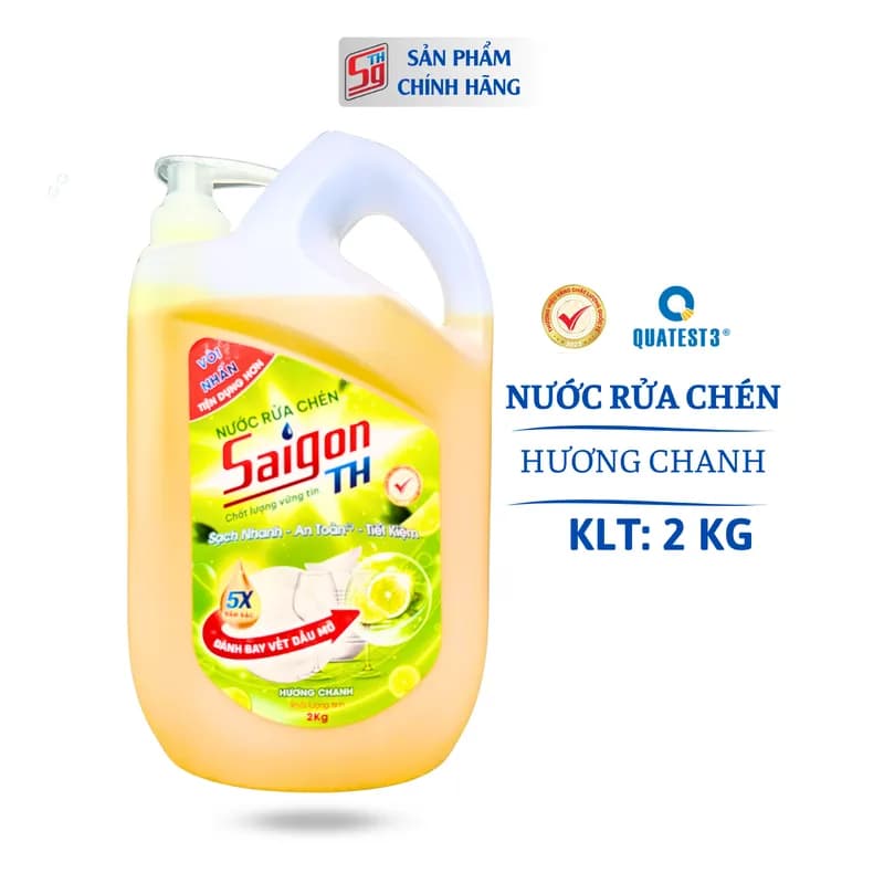 Nước rửa chén Saigon TH 2kg hương Chanh thumbnail 2