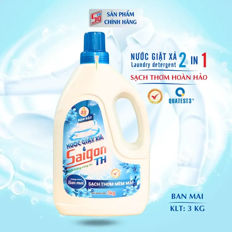 Nước giặt xả Saigon TH 3kg hương thơm Ban Mai thumbnail 2