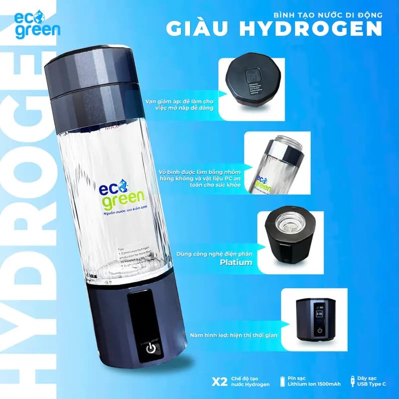 Bình tạo nước di động Hydrogen thumbnail 11