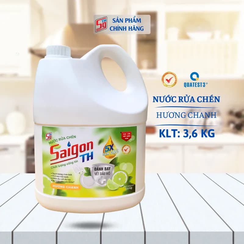 Nước rửa chén Saigon TH 3.6kg hương Chanh thumbnail 5