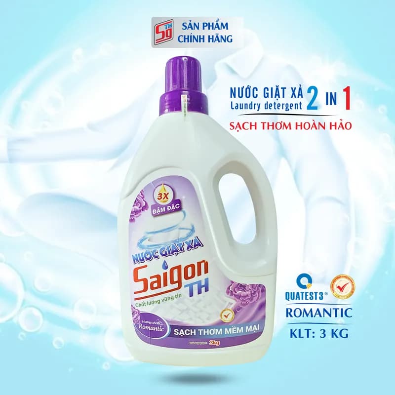 Nước giặt xả Saigon TH 3kg hương thơm Romantic thumbnail 5