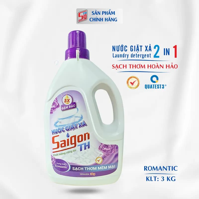 Nước giặt xả Saigon TH 3kg hương thơm Romantic thumbnail 2