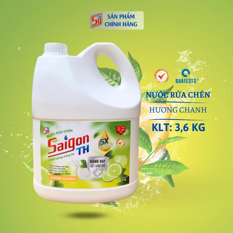 Nước rửa chén Saigon TH 3.6kg hương Chanh thumbnail 2