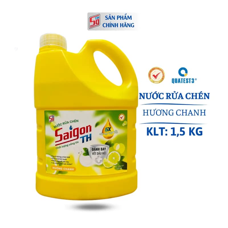 Nước rửa chén Saigon TH 1,5kg hương Chanh thumbnail 4