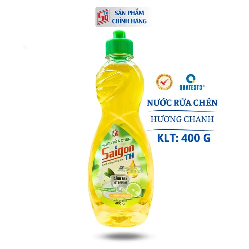 Nước rửa chén Saigon TH 400gram hương Chanh thumbnail 2