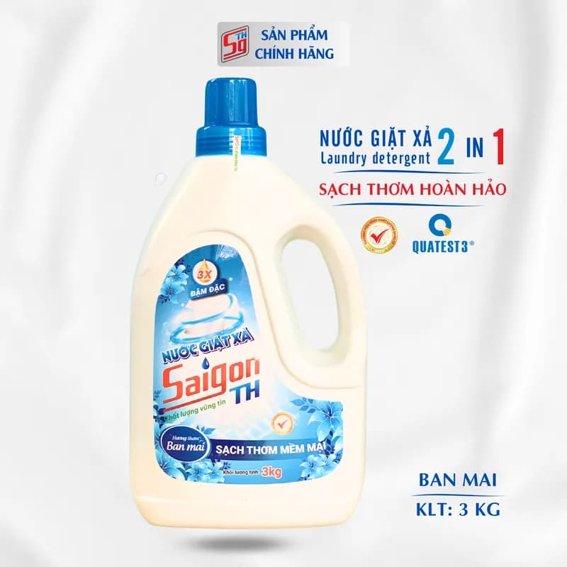 Nước giặt xả Saigon TH 3kg hương thơm Ban Mai thumbnail 5