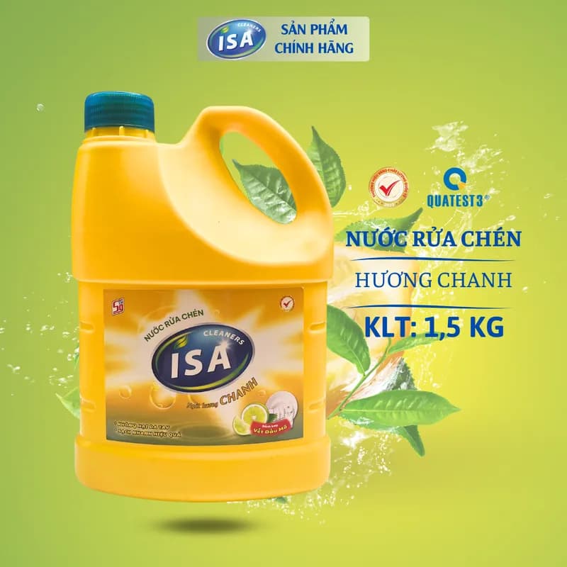 Nước rửa chén ISA 1,5kg Chanh thumbnail 3