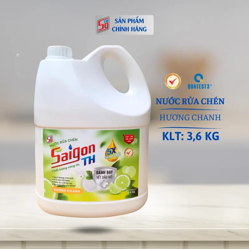 Nước rửa chén Saigon TH 3.6kg hương Chanh thumbnail 6