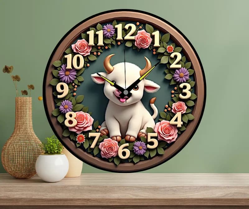 Đồng hồ treo tường 12 con giáp  mẫu dễ thương ( tuổi tí) thumbnail 3