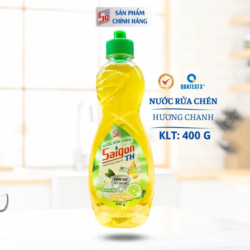 Nước rửa chén Saigon TH 400gram hương Chanh thumbnail 4