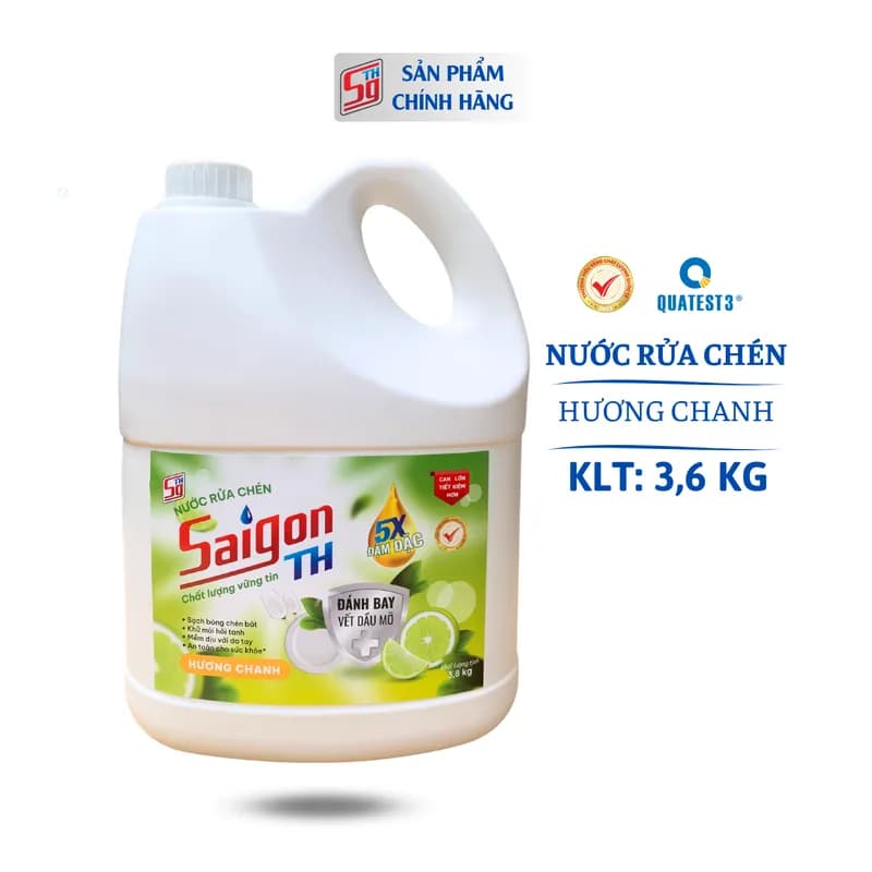 Nước rửa chén Saigon TH 3.6kg hương Chanh thumbnail 4