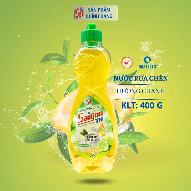 Nước rửa chén Saigon TH 400gram hương Chanh thumbnail 3