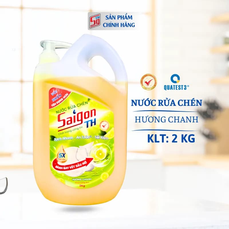 Nước rửa chén Saigon TH 2kg hương Chanh thumbnail 3