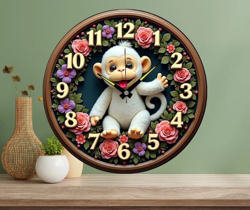Đồng hồ treo tường 12 con giáp  mẫu dễ thương ( tuổi tí) thumbnail 11