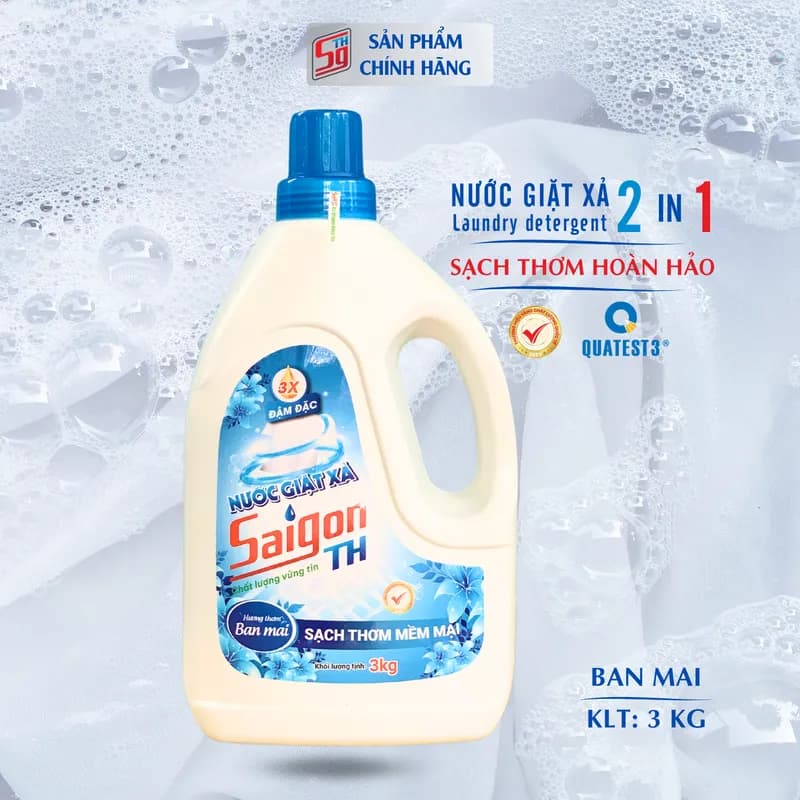 Nước giặt xả Saigon TH 3kg hương thơm Ban Mai thumbnail 3