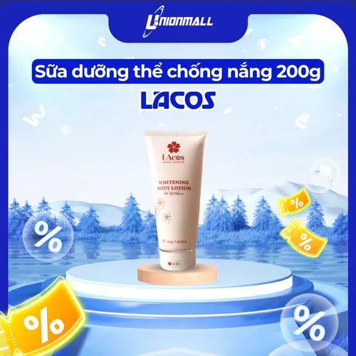 Sữa Dưỡng Thể Phân Tử Nước, Sáng Da, Chống Nắng LAcos – Whitening Body Lotion SPF 45/PA+++ (200ml)
